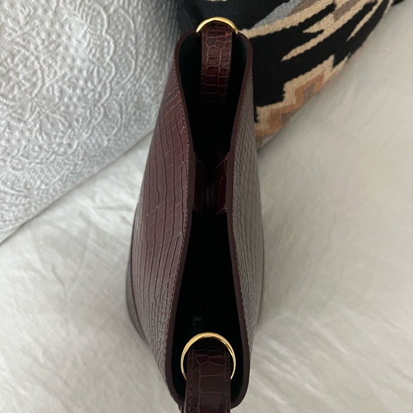 NWOT Sézane Gary Bag in Chocolate Crocodile Print - Picture 5 of 11